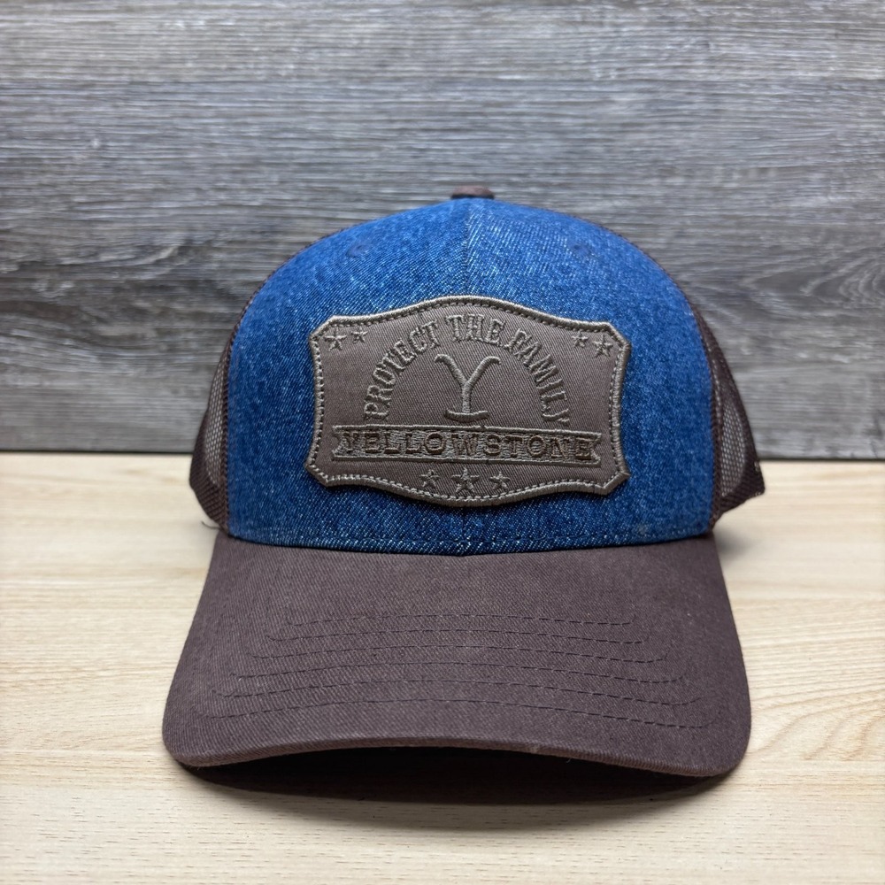 Yellowstone Hat Cap Snap Back Blue Brown Trucker Western Dutton Ranch TV Show